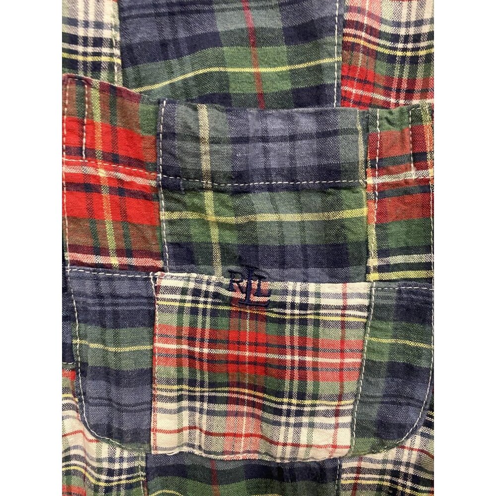 Lauren Ralph Lauren Shirt Womens Small Multicolor Patchwork Plaid Button Top - Picture 3 of 4
